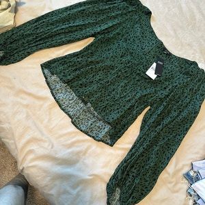 AFRM Leopard Print Balloon Top